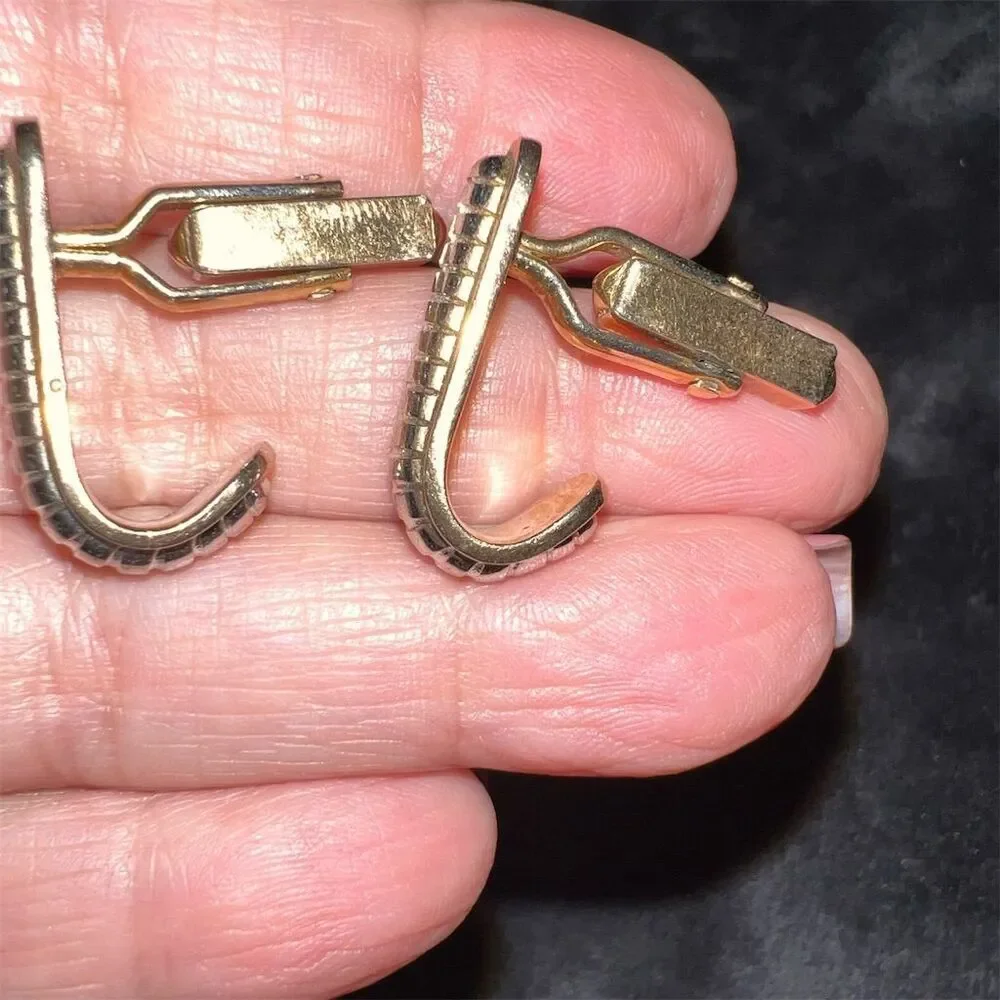 Vintage Swank Art Deco Silver Cufflinks Men's Jewelry
